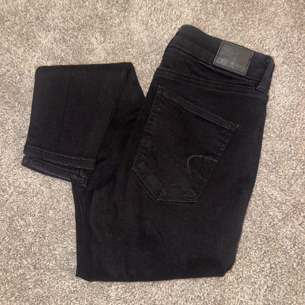 American Eagle Black Ripped Skinny Jeans
